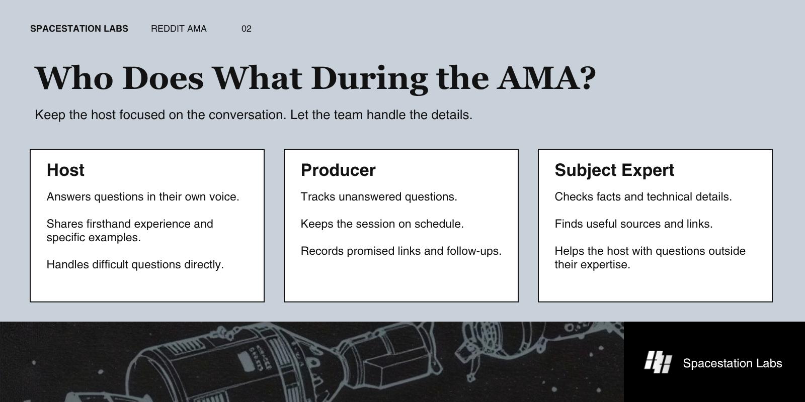 Who Does What During the AMA?