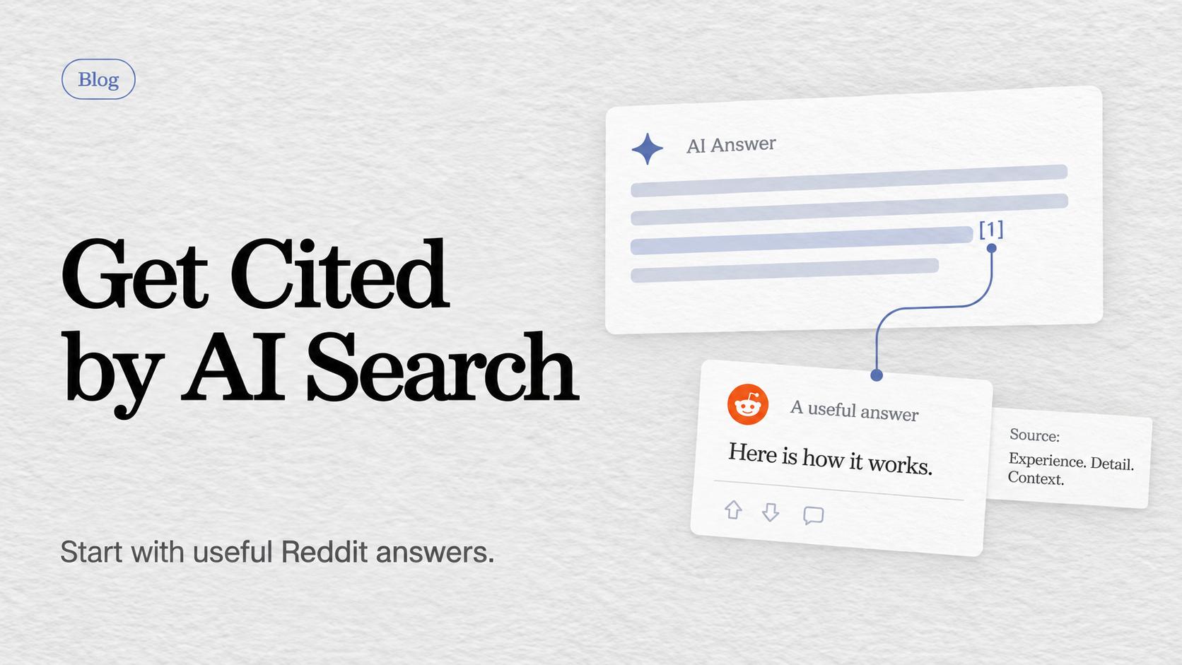 An AI answer cites a useful Reddit answer containing experience, detail and context.