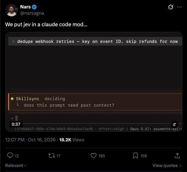 Screenshot of Narayana Aaditya Ganeshkumar’s X post, showing the original author, post content, publication date and visible engagement.