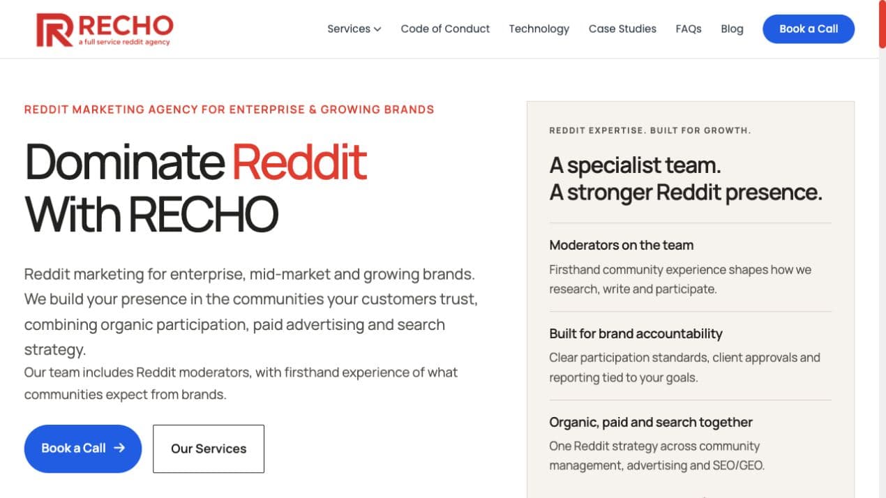 RECHO agency homepage
