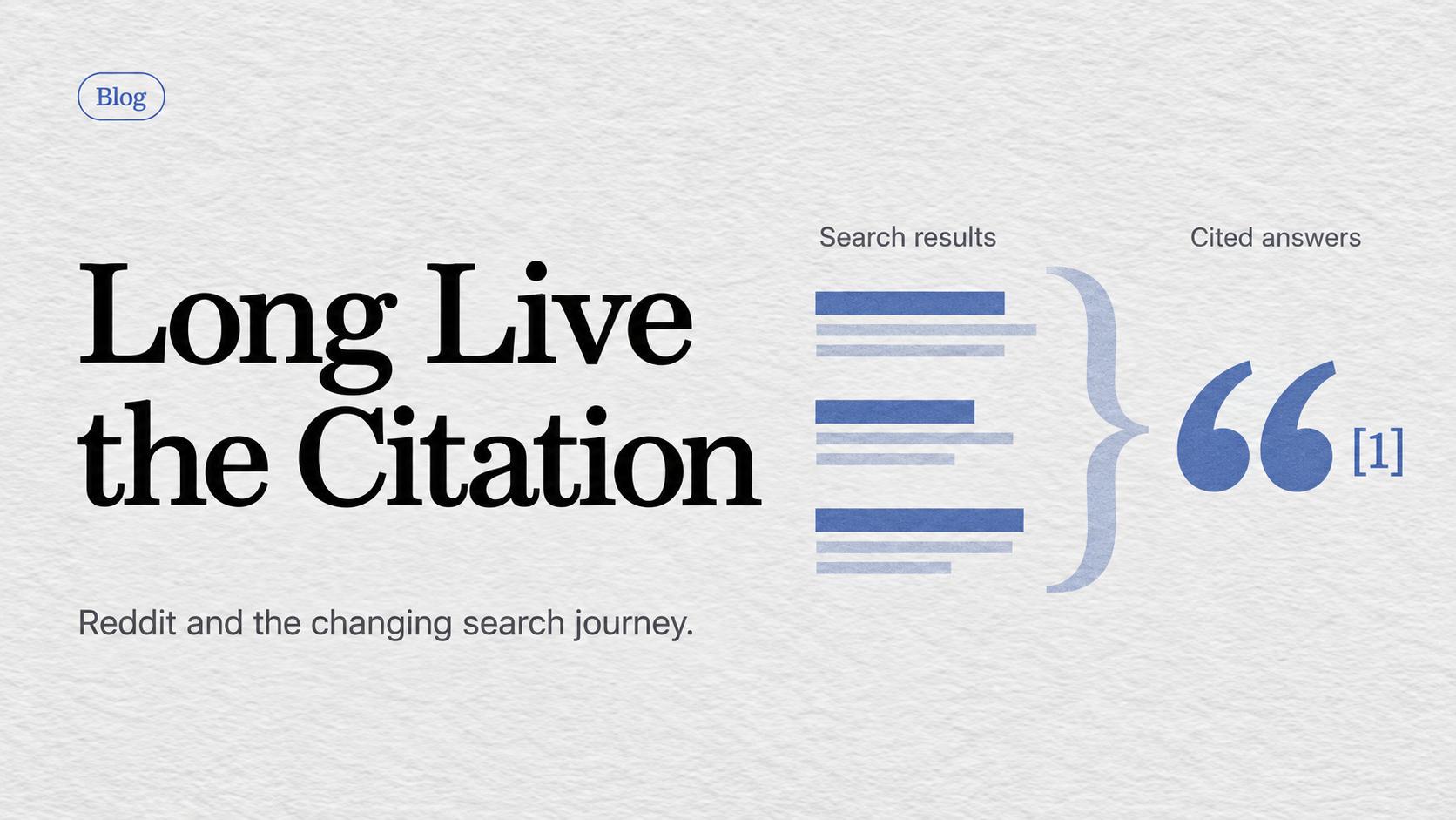 Search result lines connect to a quotation and citation marker, illustrating the shift toward cited AI answers.