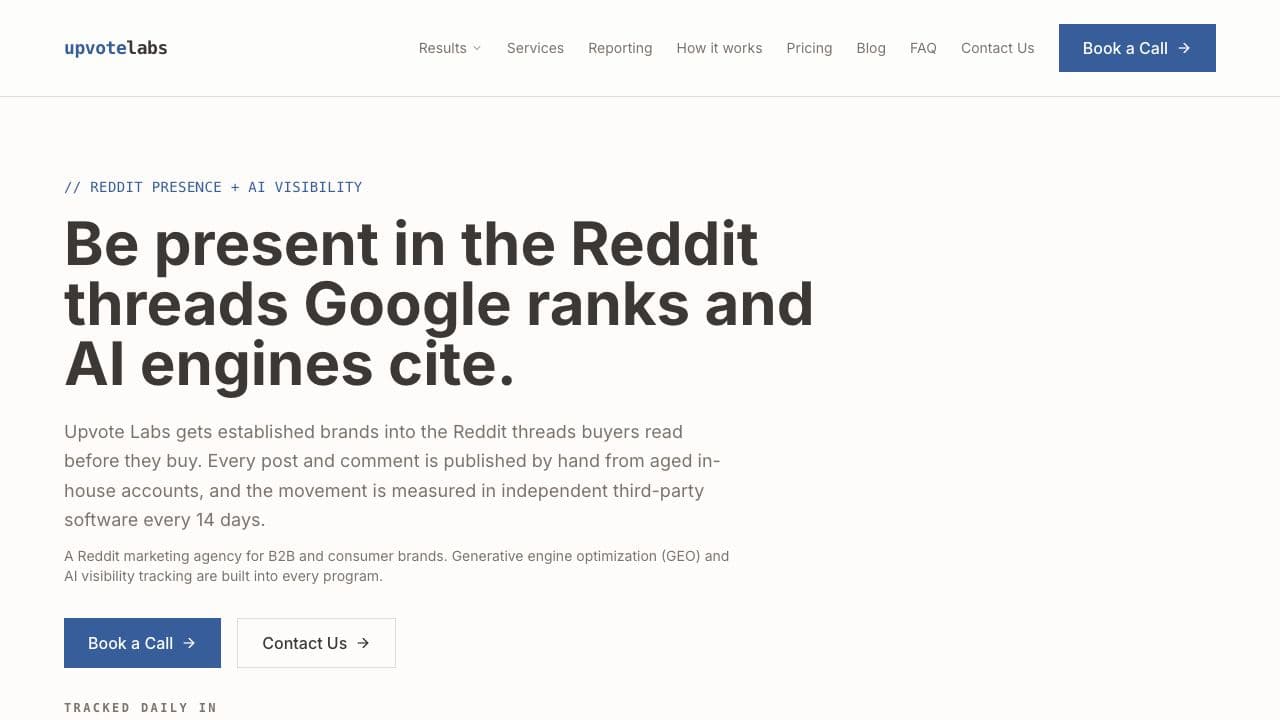 Upvote Labs agency homepage
