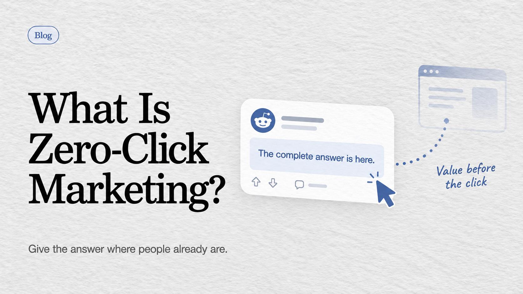 A Reddit post provides the complete answer within the platform, illustrating value before a website click.